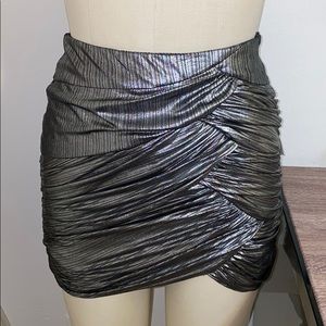 Gun Metal High Waisted Mini Skirt